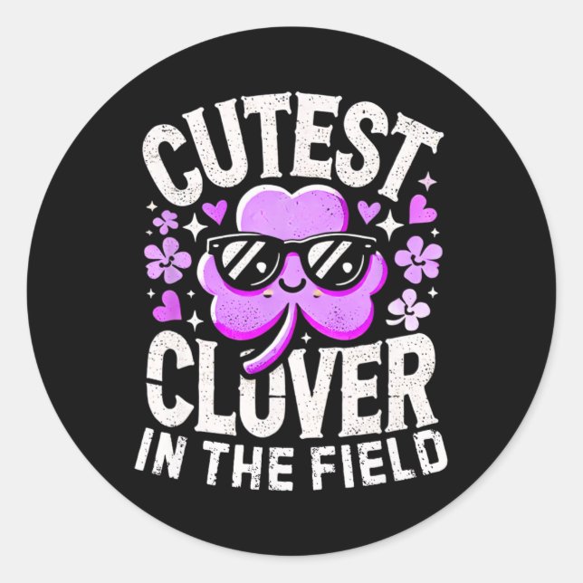 St Patricks Day Girls Kleinkinder Boys Niedliche K Runder Aufkleber (Vorderseite)