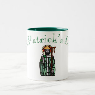 St Patricks Day - Glasfensterdesign Zweifarbige Tasse