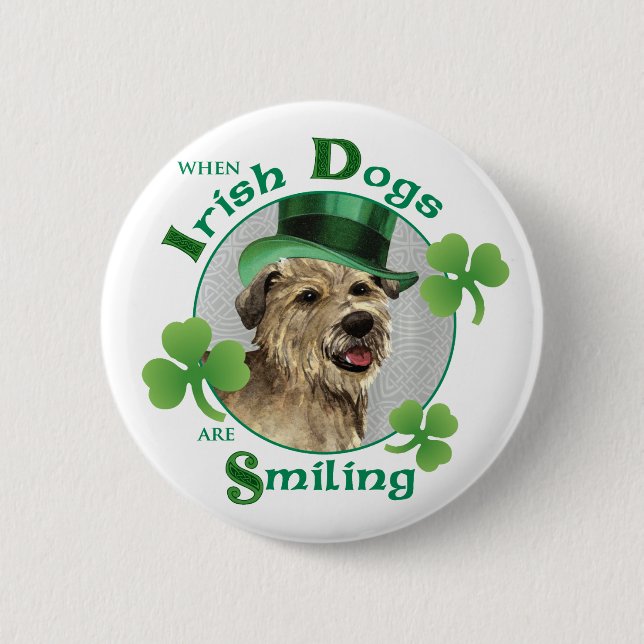 St. Patrick's Day Glen of Imaal Terrier Button (Vorderseite)