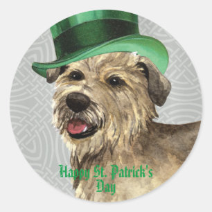 St. Patrick's Day Glen of Imaal Terrier Classic Runder Aufkleber
