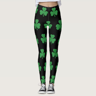 St. Patrick's Day Glitzer Kleeblatt Leggings