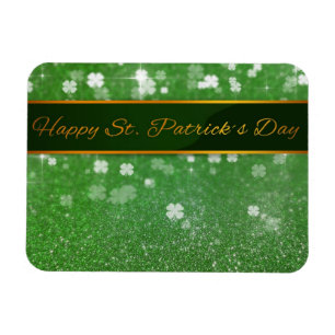 St. Patrick's Day Glitzer Kleeblatt Magnet