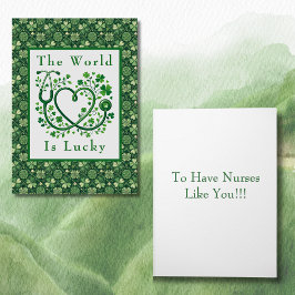 St. Patrick's Day Glück gehabt, Krankenschwestern Karte
