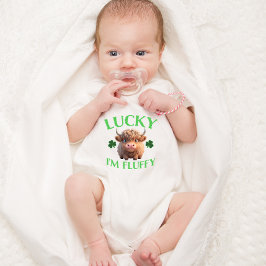 St. Patrick's Day Glück ich bin Fluffy Highland Co Baby Strampler