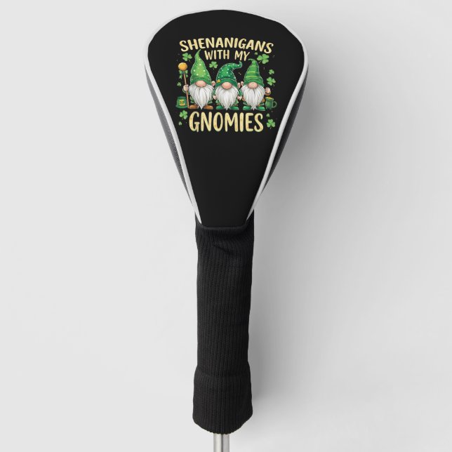 St. Patricks Day Glück Shamrock Gnom Golf Headcover (Vorderseite)