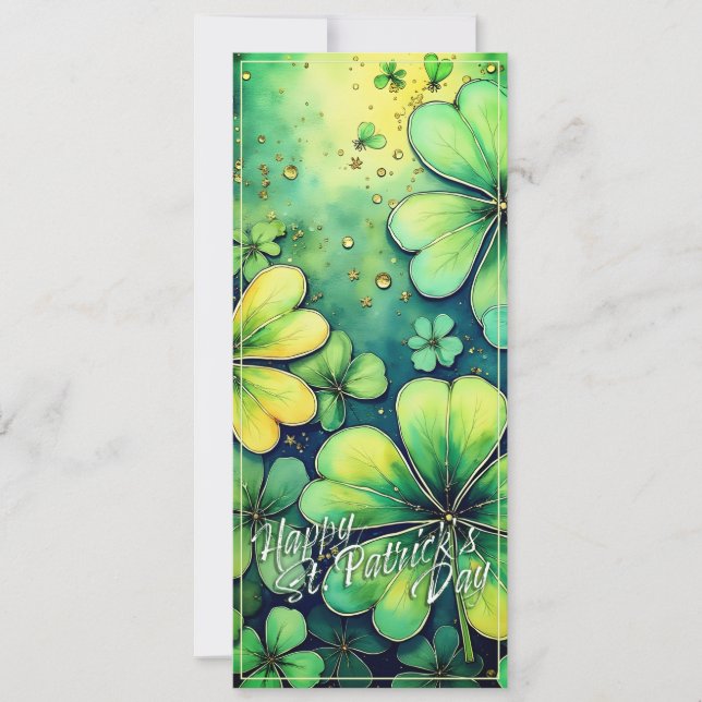 St. Patrick's Day Glück - Wasserfarben-Shamrocks � (Vorderseite)