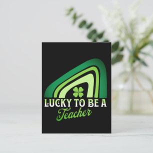 St Patricks Day - Glücklich, ein Lehrer Regenbogen Feiertagspostkarte
