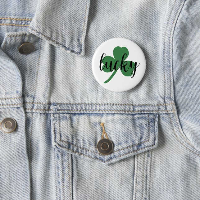 St. Patrick's day glücklich, Kleeblatt Button (Beispiel)