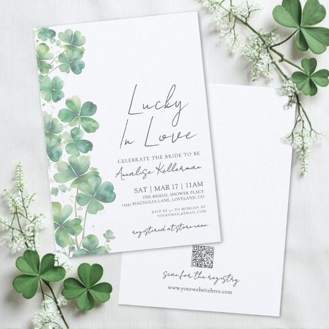 St. Patrick's Day Glücklich Verliebt Braut- Dusche Einladung (St. Patrick's Day Lucky In Love Bridal Shower Invitation)