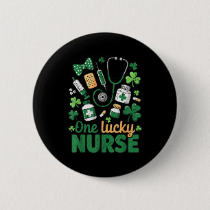 St. Patricks Day Glückliche Krankenschwester Kleeb Button
