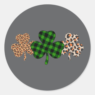 St. Patricks Day Glücklicher Irischer Grüner Karie Runder Aufkleber