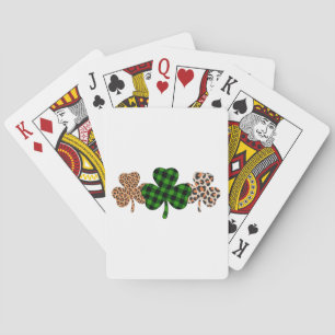 St Patricks Day Glücklicher Irischer Grüner Karier Spielkarten