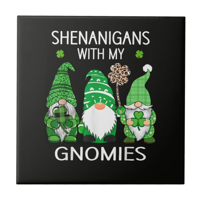 St Patricks Day Glücklicher Shamrock Leopard Fliese (Vorderseite)