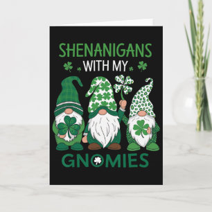 St Patricks Day Glücklicher Shamrock Leopard Gnome Karte