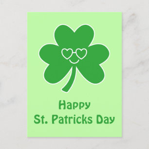 St. Patrick's Day Glückliches Lächeln Shamrock Kle Postkarte