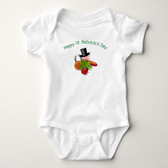 St Patrick's Day Glücksbringer Baby Strampler (Vorderseite)