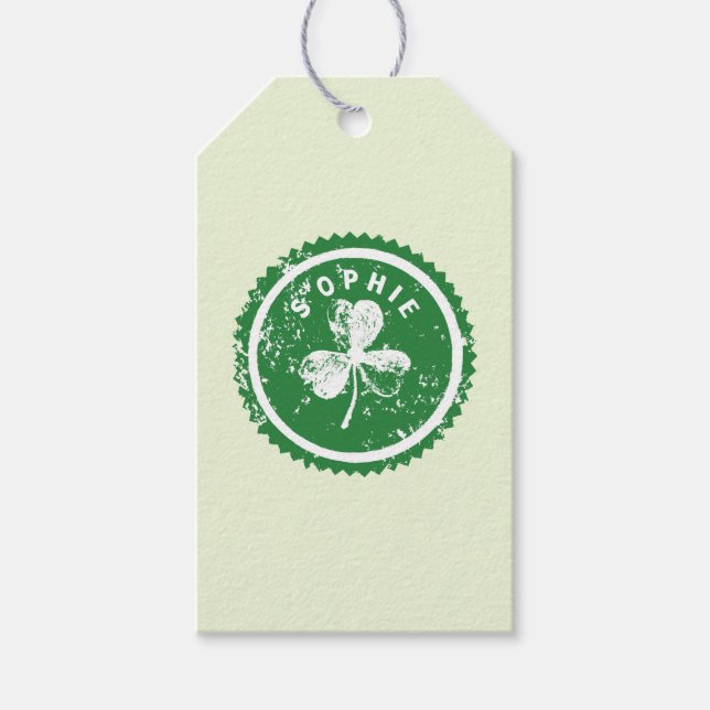 St. Patrick's Day Glücksklee  Geschenkanhänger (Vorderseite)