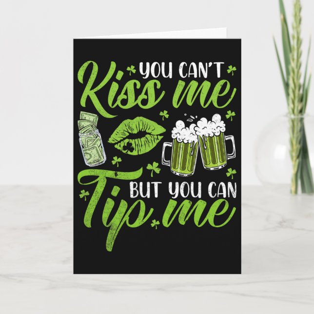 St Patricks Day Glücksklee Kellnerin Bedienung Wa Karte (Vorderseite)