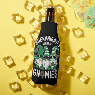 St Patricks Day Glücksklee Leopard Gnome Flaschenkühler