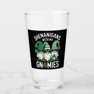 St Patricks Day Glücksklee Leopard Gnome Glas