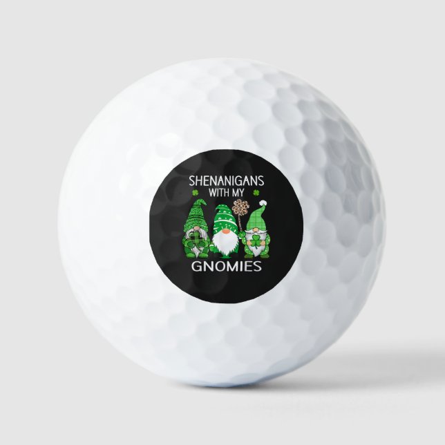 St. Patricks Day Glücksklee Leopard Gnome  Golfball (Vorderseite)