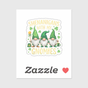 St. Patrick's Day Glückskleeblatt-Gnom  Aufkleber