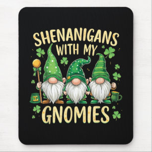 St. Patricks Day Glückskleeblatt-Gnom  Mousepad