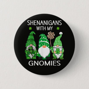 St Patricks Day Glückskleeblatt Leopard Button