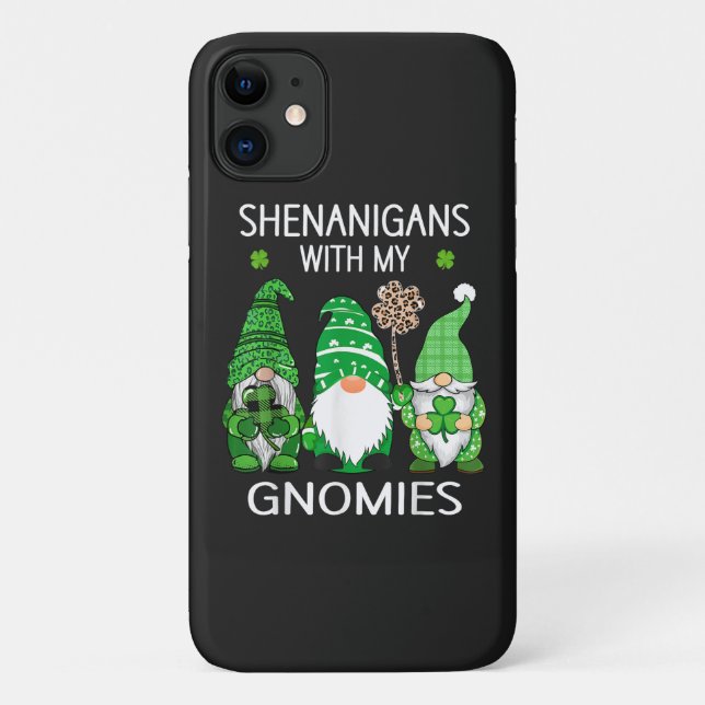St Patricks Day Glückskleeblatt Leopard Gnome  Case-Mate iPhone Hülle (Rückseite)