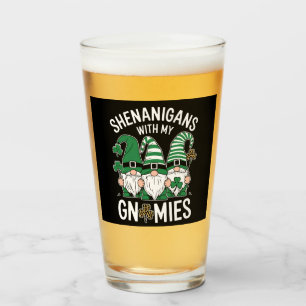 St Patricks Day Glückskleeblatt Leopard Gnome  Glas