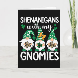 St. Patricks Day Glückskleeblatt Leopard Gnome Iri Karte