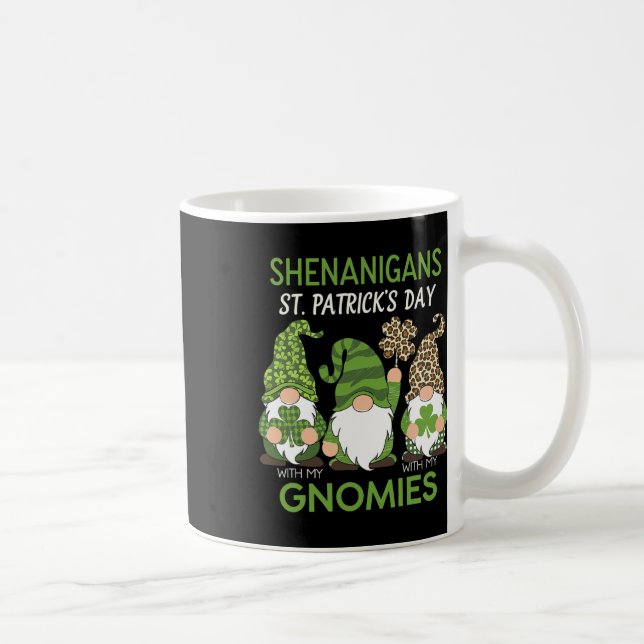 St Patricks Day Glückskleeblatt Leopard Gnome Iris Kaffeetasse (Rechts)