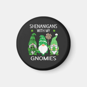 St Patricks Day Glückskleeblatt Leopard Gnome Magnet