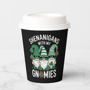 St Patricks Day Glückskleeblatt Leopard Gnome  Pappbecher
