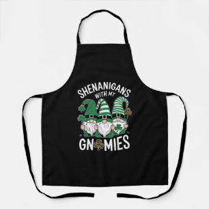 St Patricks Day Glückskleeblatt Leopard Gnome Schürze
