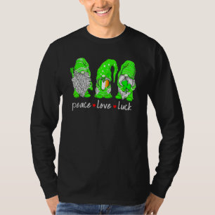 St Patricks Day Gnom Frieden Liebe Glück Herz Sham T-Shirt