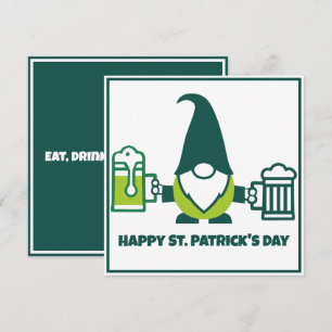 St. Patrick's Day Gnom mit Bierkrug Feiertagskarte