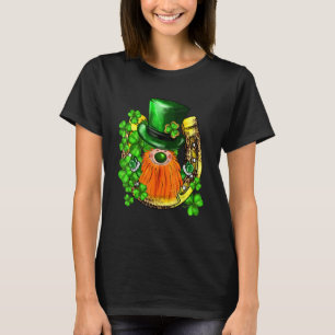 St. Patricks Day Gnom Shamrocks Hufeisen Irisch L T-Shirt