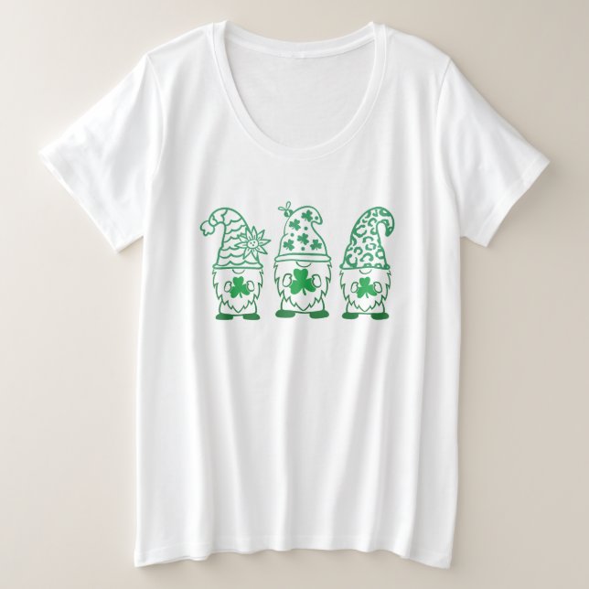 St. Patrick's Day Gnome-67845 Große Größe T-Shirt (Design vorne)