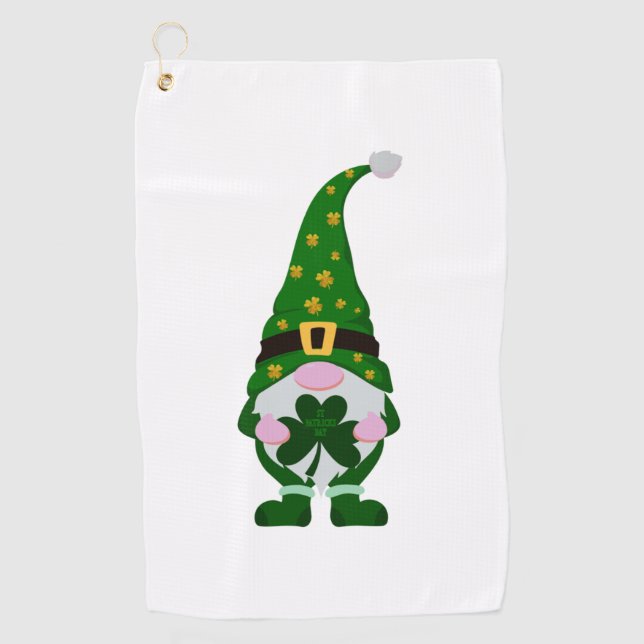 St Patrick's Day Gnome Golfhandtuch (Vorderseite)