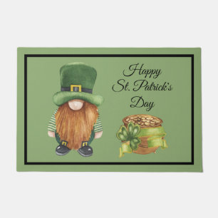 St. Patrick's Day Gnome Green Kleeblatt Pot of Gol Fußmatte