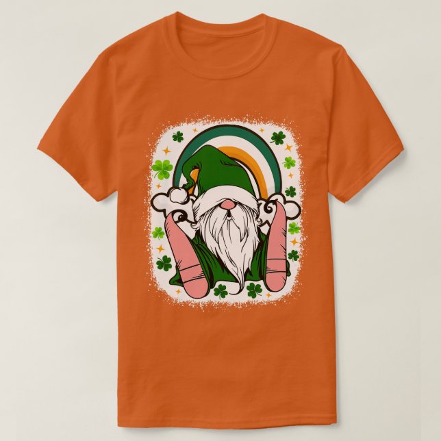 St Patricks Day Gnome Irish Rainbow Kleeblatt gnom T-Shirt (Design vorne)