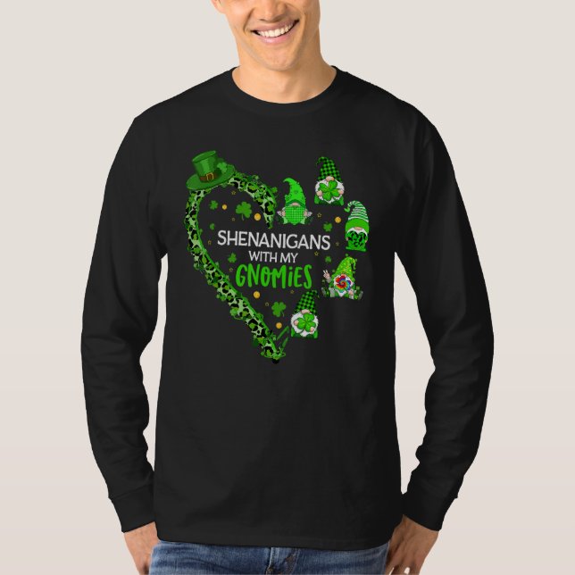 St Patricks Day Gnome Let Shenanigans Begin Shamro T-Shirt (Vorderseite)