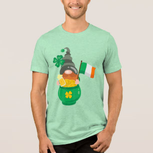 St. Patrick's Day Gnome mit Pot of Gold Tri-Blend Shirt