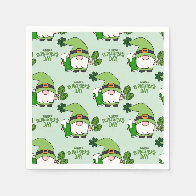 St. Patrick's Day Gnome Napkins Serviette (Vorderseite)