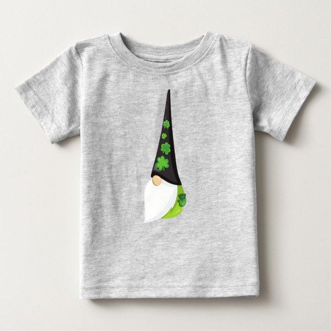 St. Patrick's Day Gnome, Niedlicher Gnome, Clovers Baby T-shirt (Vorderseite)