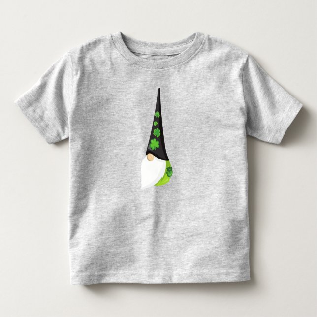 St. Patrick's Day Gnome, Niedlicher Gnome, Clovers Kleinkind T-shirt (Vorderseite)