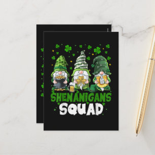St Patricks Day Gnome Schabernack Squad Heiliger Feiertagspostkarte