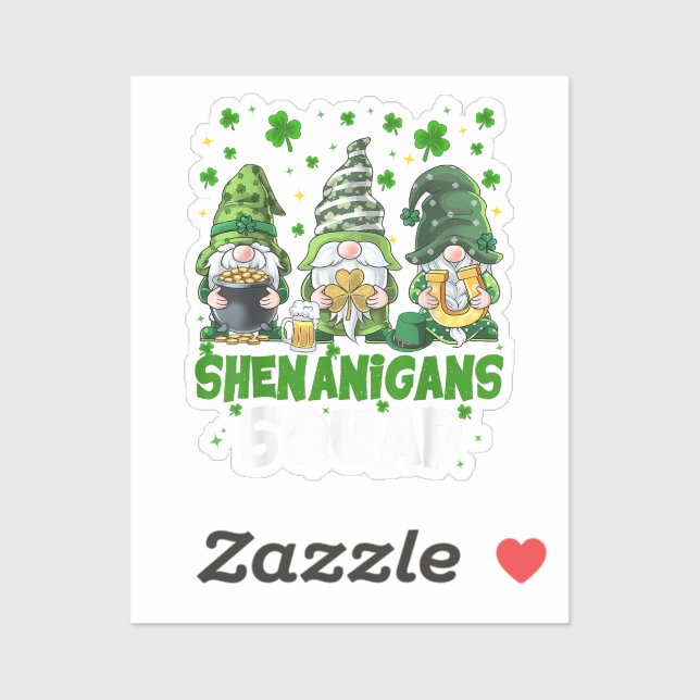 St Patricks Day Gnome Schabernack-Squadron Heilige Aufkleber (Blatt)