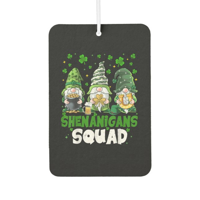 St Patricks Day Gnome Unfug Squad Heiliger  Autolufterfrischer (Vorderseite)